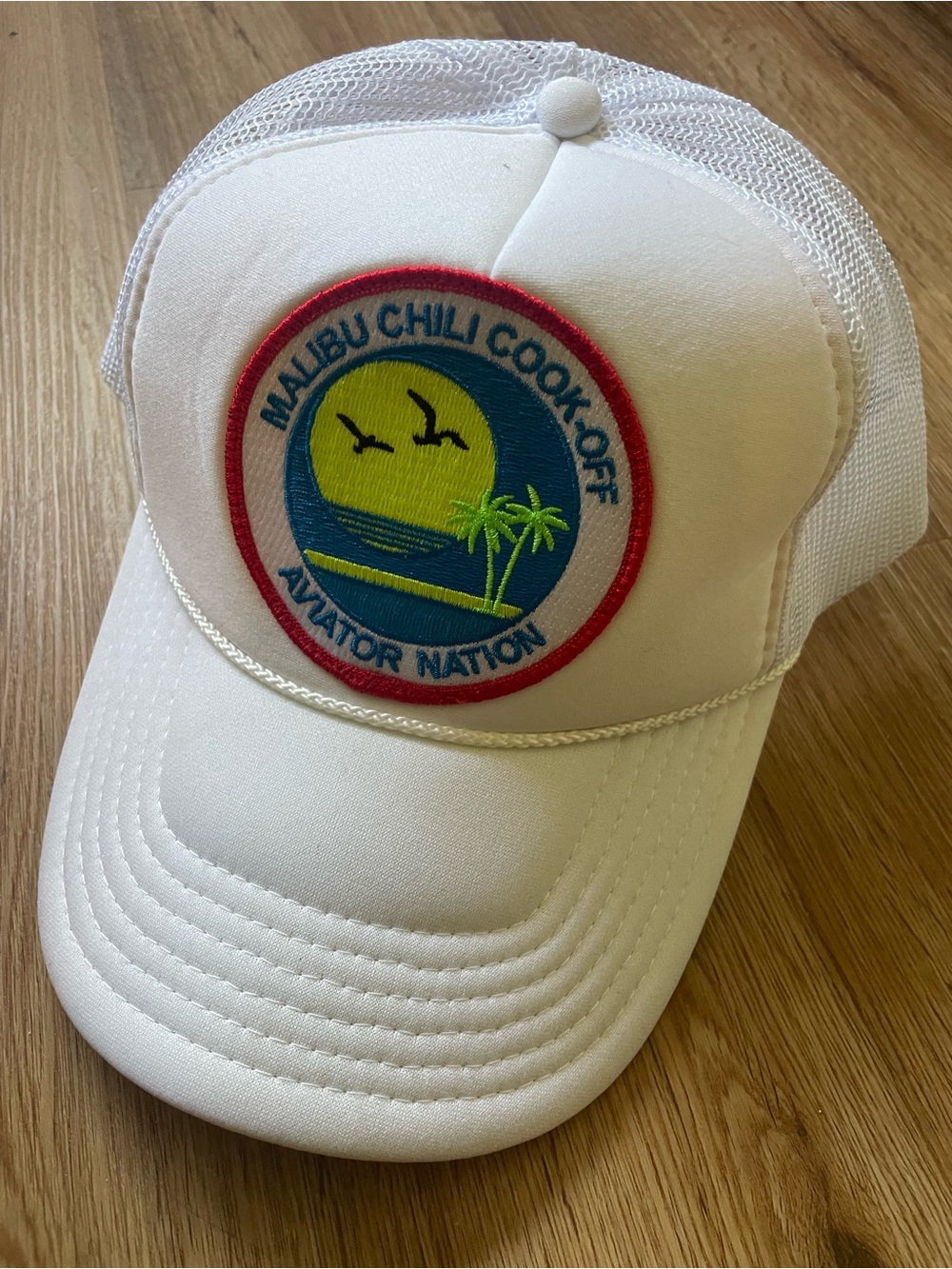 NWOT Aviator Nation Malibu Chili Cook-Off Trucker Hat White Snapback Rare
